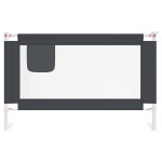 vidaXL Balustradă de protecție pat copii, gri închis, 120x25 cm textil vidaXL Balustradă de protecție pat copii, gri închis, 120x25 cm textil