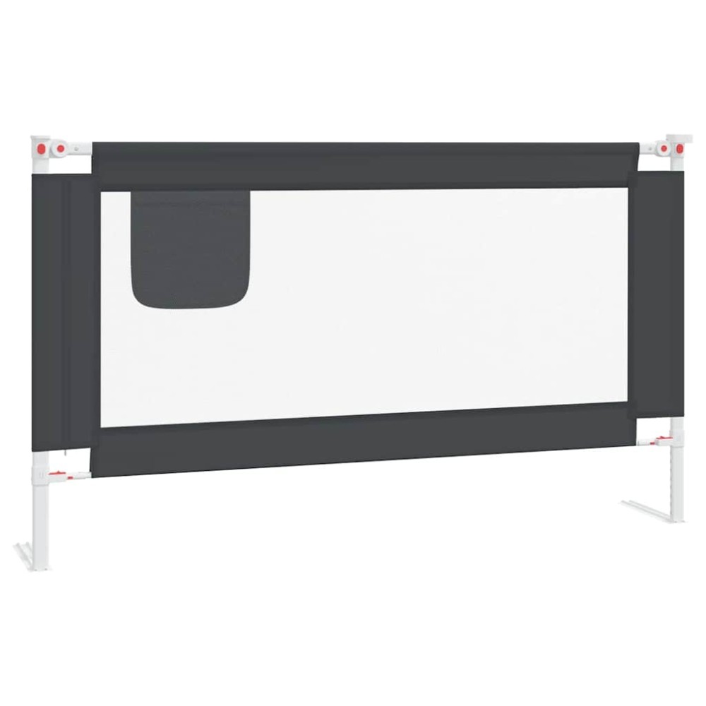 vidaXL Balustradă de protecție pat copii, gri închis, 140x25 cm textil
