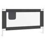 vidaXL Balustradă de protecție pat copii, gri închis, 140x25 cm textil vidaXL Balustradă de protecție pat copii, gri închis, 140x25 cm textil