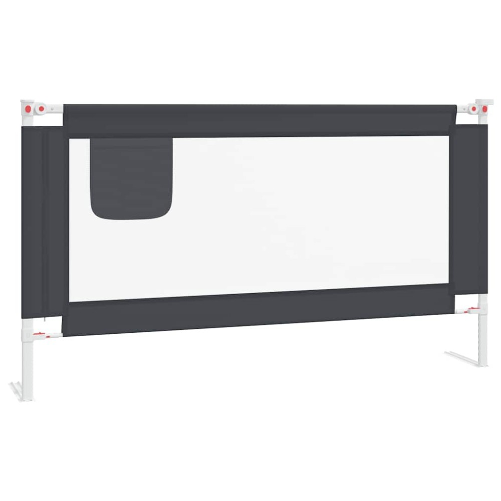 vidaXL Balustradă de protecție pat copii, gri închis, 150x25 cm textil
