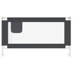 vidaXL Balustradă de protecție pat copii, gri închis, 150x25 cm textil vidaXL Balustradă de protecție pat copii, gri închis, 150x25 cm textil