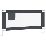 vidaXL Balustradă de protecție pat copii, gri închis, 160x25 cm textil vidaXL Balustradă de protecție pat copii, gri închis, 160x25 cm textil
