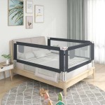vidaXL Balustradă de protecție pat copii, gri închis, 180x25 cm textil vidaXL Balustradă de protecție pat copii, gri închis, 180x25 cm textil