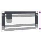 vidaXL Balustradă de protecție pat copii, gri închis, 190x25 cm textil vidaXL Balustradă de protecție pat copii, gri închis, 190x25 cm textil
