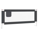 vidaXL Balustradă de protecție pat copii, gri închis, 200x25 cm textil vidaXL Balustradă de protecție pat copii, gri închis, 200x25 cm textil