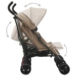vidaXL Cărucior dublu, gri taupe, oțel vidaXL Cărucior dublu, gri taupe, oțel