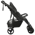 vidaXL Cărucior dublu, antracit, oțel vidaXL Cărucior dublu, antracit, oțel