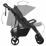 vidaXL Cărucior dublu, antracit, oțel vidaXL Cărucior dublu, antracit, oțel