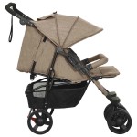 vidaXL Cărucior dublu, gri taupe, oțel vidaXL Cărucior dublu, gri taupe, oțel