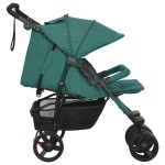 vidaXL Cărucior dublu, verde, oțel vidaXL Cărucior dublu, verde, oțel