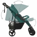 vidaXL Cărucior dublu, verde, oțel vidaXL Cărucior dublu, verde, oțel
