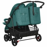 vidaXL Cărucior dublu, verde, oțel vidaXL Cărucior dublu, verde, oțel