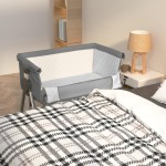 vidaXL Pat pentru copii cu saltea, gri închis, pânză textil vidaXL Pat pentru copii cu saltea, gri închis, pânză textil