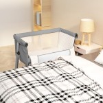 vidaXL Pat pentru copii cu saltea, gri deschis, pânză textil vidaXL Pat pentru copii cu saltea, gri deschis, pânză textil