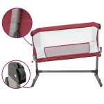 vidaXL Pat pentru copii cu saltea, roșu, pânză textil vidaXL Pat pentru copii cu saltea, roșu, pânză textil