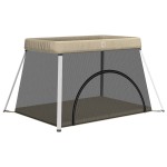 vidaXL Țarc pentru copii cu saltea, gri taupe, pânză textil vidaXL Țarc pentru copii cu saltea, gri taupe, pânză textil