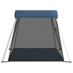 vidaXL Țarc pentru copii cu saltea, bleumarin, pânză textil vidaXL Țarc pentru copii cu saltea, bleumarin, pânză textil
