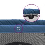 vidaXL Țarc pentru copii cu saltea, bleumarin, pânză textil vidaXL Țarc pentru copii cu saltea, bleumarin, pânză textil