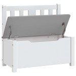 vidaXL Bancă de depozitare pentru copii, alb/gri, 60x30x55 cm, MDF vidaXL Bancă de depozitare pentru copii, alb/gri, 60x30x55 cm, MDF