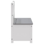 vidaXL Bancă de depozitare pentru copii, alb/gri, 60x30x55 cm, MDF vidaXL Bancă de depozitare pentru copii, alb/gri, 60x30x55 cm, MDF