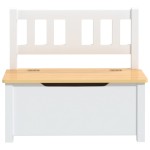 vidaXL Bancă de depozitare pentru copii, alb și bej, 60x30x55 cm, MDF vidaXL Bancă de depozitare pentru copii, alb și bej, 60x30x55 cm, MDF