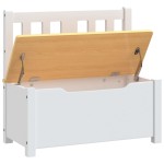 vidaXL Bancă de depozitare pentru copii, alb și bej, 60x30x55 cm, MDF vidaXL Bancă de depozitare pentru copii, alb și bej, 60x30x55 cm, MDF