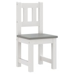 vidaXL Set masă&scaun pentru copii, 3 piese, alb și gri, MDF vidaXL Set masă&scaun pentru copii, 3 piese, alb și gri, MDF