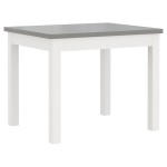 vidaXL Set masă&scaun pentru copii, 3 piese, alb și gri, MDF vidaXL Set masă&scaun pentru copii, 3 piese, alb și gri, MDF
