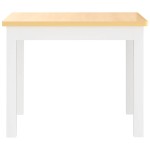 vidaXL Set masă&scaune pentru copii, 3 piese, alb și bej, MDF vidaXL Set masă&scaune pentru copii, 3 piese, alb și bej, MDF