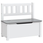 vidaXL Set masă&scaune pentru copii, 4 piese, alb și gri, MDF vidaXL Set masă&scaune pentru copii, 4 piese, alb și gri, MDF