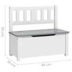 vidaXL Set masă&scaune pentru copii, 4 piese, alb și gri, MDF vidaXL Set masă&scaune pentru copii, 4 piese, alb și gri, MDF
