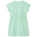Rochie pentru copii cu șnur, verde aprins, 104