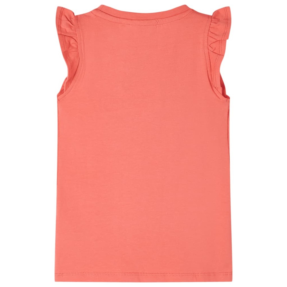 Tricou pentru copii cu mâneci cu volane, coral, 116