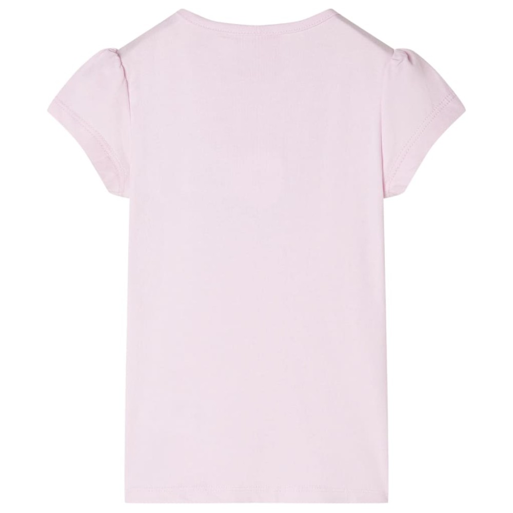 Tricou de copii, mâneci tip șapcă, roz pal, 128