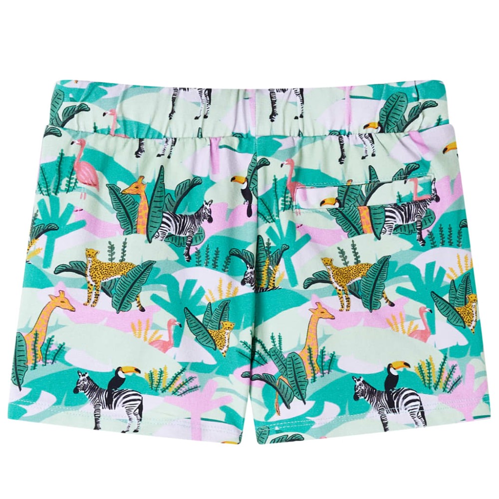 Pantaloni scurți copii cu șnur verde mentă 140