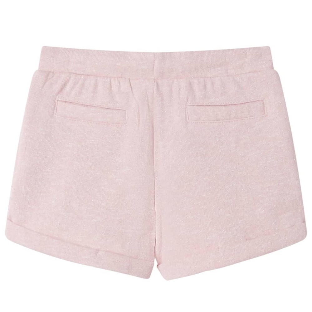 Pantaloni scurți pentru copii cu șnur, roz deschis combinat, 104