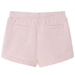 Pantaloni scurți pentru copii cu șnur, roz deschis combinat, 104