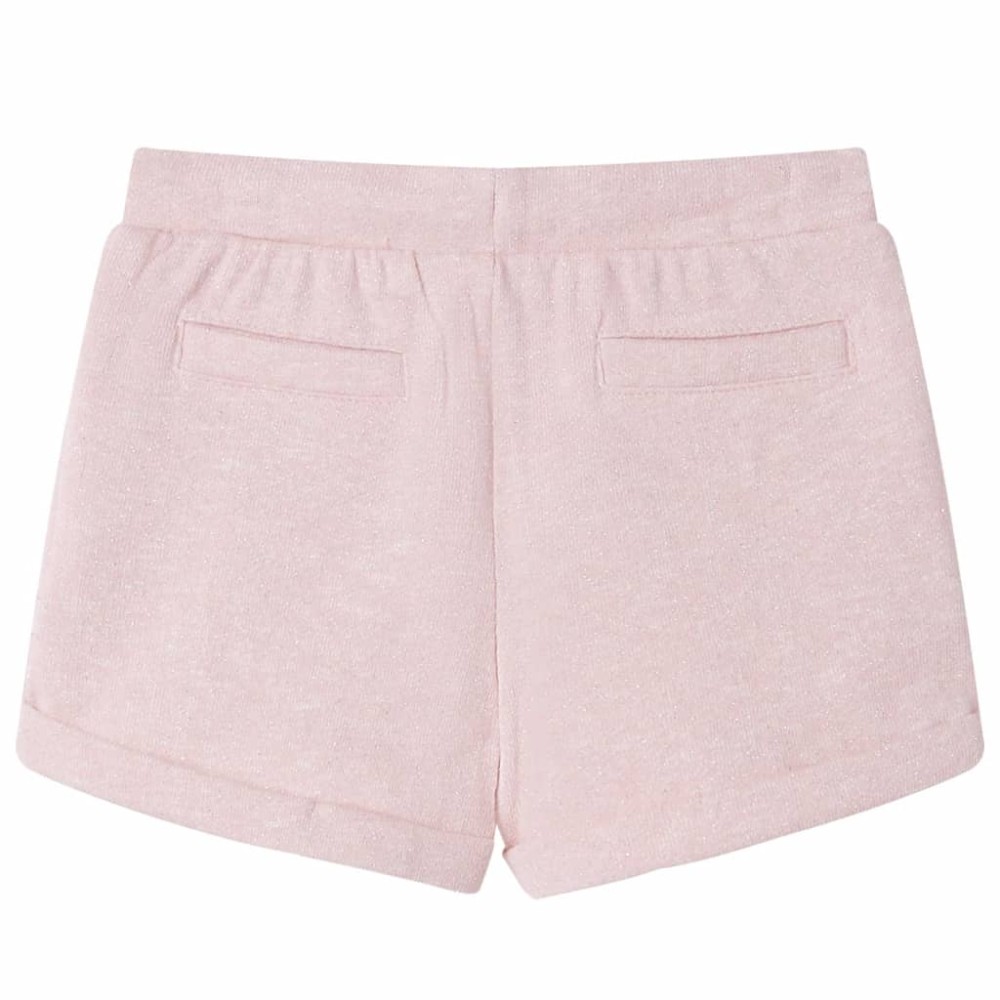 Pantaloni scurți pentru copii cu șnur, roz deschis combinat, 116