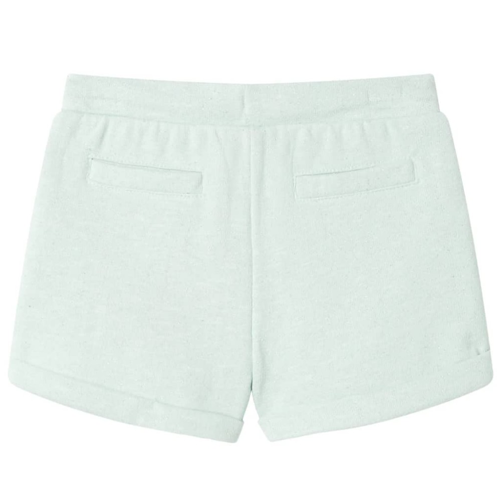 Pantaloni scurți de copii cu șnur, verde mentă deschis combinat, 104