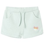 Pantaloni scurți de copii cu șnur, verde mentă deschis combinat, 104 Pantaloni scurți de copii cu șnur, verde mentă deschis combinat, 104