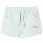 Pantaloni scurți de copii cu șnur, verde mentă deschis combinat, 140 Pantaloni scurți de copii cu șnur, verde mentă deschis combinat, 140