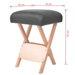 vidaXL Taburet pliabil de masaj, șezut gros de 12 cm & 2 perne, negru