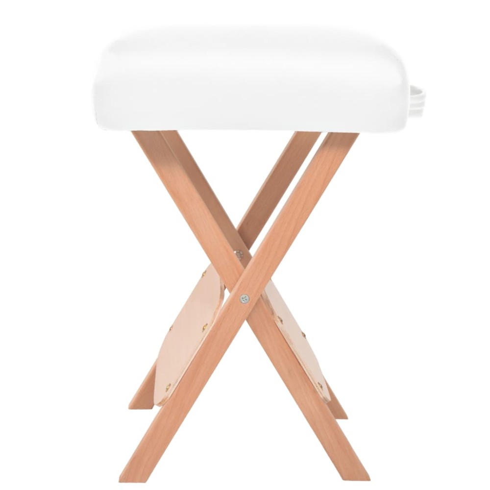 vidaXL Taburet pliabil de masaj cu șezut gros de 12 cm, alb