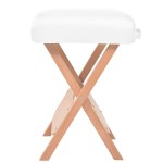 vidaXL Taburet pliabil de masaj cu șezut gros de 12 cm, alb