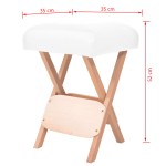 vidaXL Taburet pliabil de masaj cu șezut gros de 12 cm, alb
