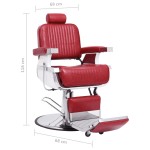 vidaXL Scaun de frizer, roșu, 68 x 69 x 116 cm, piele ecologică
