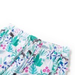 Pantaloni scurți pentru copii cu șnur, ecru și verde mentă închis, 128