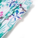 Pantaloni scurți pentru copii cu șnur, ecru și verde mentă închis, 140