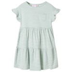 Rochie pentru copii, mâneci cu volane, verde mentă, 104 Rochie pentru copii, mâneci cu volane, verde mentă, 104