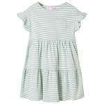Rochie pentru copii, mâneci cu volane, verde mentă, 116 Rochie pentru copii, mâneci cu volane, verde mentă, 116